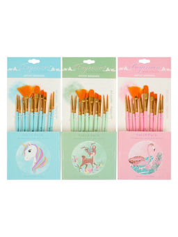 Набор кистей синтетика, 10 штук (№2/0.1.3.6.8.10.6.4.5.2), в блистере, (международный размер)