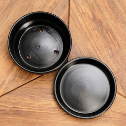 Горшок - бонсайница Огма для кактусов и сукулентов, 1.4 л, d=18 см, h=6.5 см, керамика, с поддоном, чёрный - Simaland фото 4