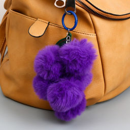 Пушистик на кольце Виноград с листочком фиолетовый 14 см - Simaland фото 2