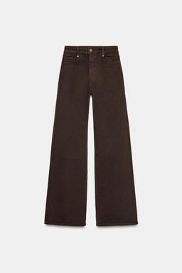 JEANS ZW COLLECTION WIDE LEG TIRO ALTO / Marr?n - Zara фото 5