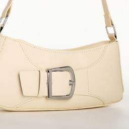 Сумка женская багет на молнии, цвет молочный - Simaland фото 4