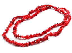 Бусы крошка 80см из перламутра тонированного цв.красный