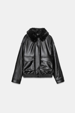 JACKET WITH DETACHABLE FAUX FUR COLLAR - Zara фото 7