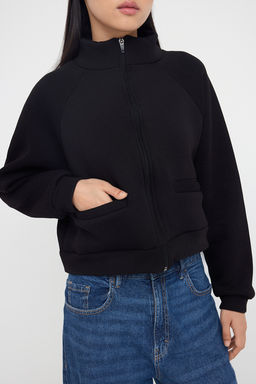 Teen Gri Melanj Regular Kal?p Fermuarl? Dik Yaka Kal?n Ici Polarl? Orme Sweatshirt TWOAW26SW00017 - Trendyolmilla фото 10