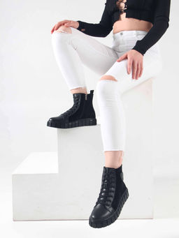 Ботинки 214.1918bl.Black.w/Байка