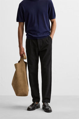 TEXTURED PLEATED TROUSERS - Zara фото 11