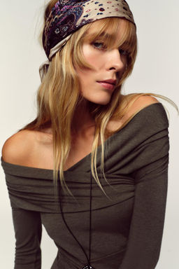 DRAPED SURPLICE NECKLINE TOP - Zara фото 3