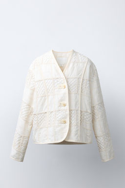 CAZADORA PATCHWORK / Crudo