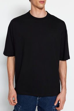 TRENDYOL MAN Siyah Oversize Bisiklet Yaka K?sa Kol T-Shirt TMNSS23TS00236 - Trendyolmilla фото 5