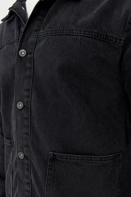 TRENDYOL MAN Siyah Regular Fit Denim Kot Ceket TMNAW23CE00011 - Trendyolmilla фото 4