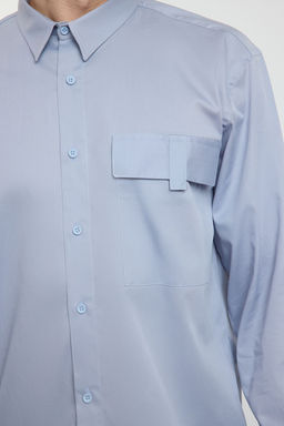 TRENDYOL MAN Limited Edition Gri Oversize Fit Cep Detayl? %100 Pamuk Gomlek TMNAW25GO00019 - Trendyolmilla фото 4