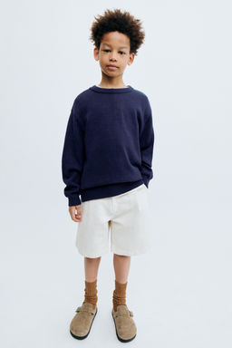 STORIESZ - BERMUDA DENIM PINZAS CON ALGOD?N Y LINO / Crudo - Zara фото 4
