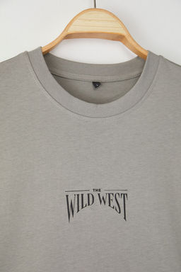 TRENDYOL MAN Siyah Oversize/Genis Kesim %100 Pamuklu S?rt Bask?l? T-Shirt TMNSS24TS00003 - Trendyolmilla фото 5