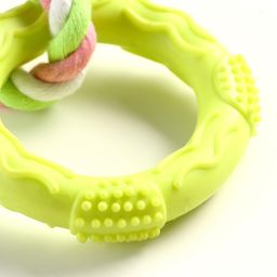 Игрушка жевательная с канатом Кусочек солнца, 8 см, жёлтая - Пижон фото 3