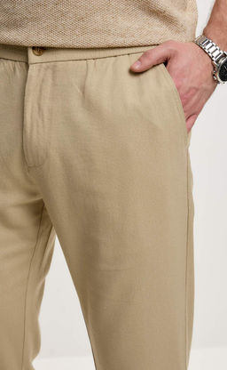 Брюки лен F211-0871 beige