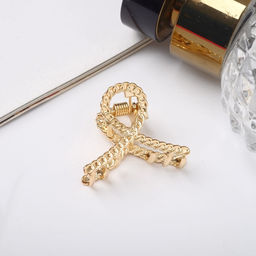 Цена за 6 шт. Крабик для волос «Эмма», петля, 3 см, золото