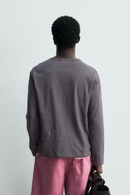 CAMISETA JACQUARD RAYAS / Marino