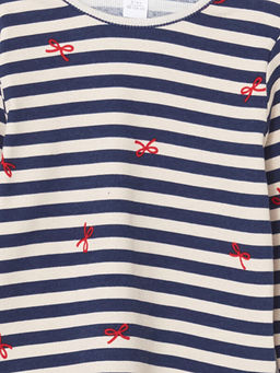 Bisiklet Yaka ?izgili K?z ?ocuk Ti??rt