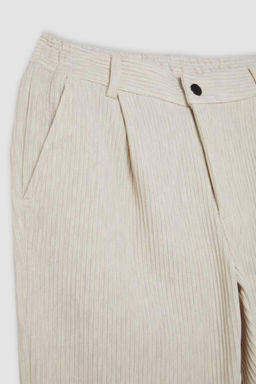 Мужские бежевые классические брюки прямого кроя прямого кроя - Defacto фото 2