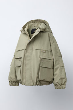 PARKA CORTA BOLSILLOS / Khaki - Zara фото 6