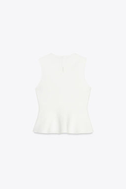 KNIT PEPLUM TOP WITH TIES - Zara фото 6