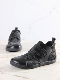 Босоногие ботинки 206.NATAbl.Черная кожа+черный джангл/Мех