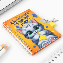 Блокнот на замочке Хорошего котика должно быть много, 50 листов. - Artfox фото 2