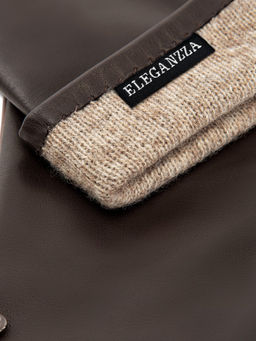 Перчатки женские ш+каш. IS01080 d.brown - Eleganzza фото 2