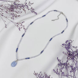 Колье из Голубого агата и Танзанита 41 см +