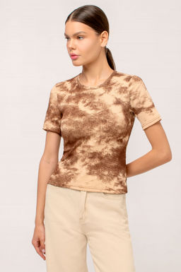 Арт.3203/1 Футболка женская 42-48 (4 шт) Цвет:бежевый,коричневый - Калинка фото 2