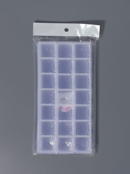 Цена за 4 шт. Органайзер для хранения мелочей, 21 отделение, 21.5×10.5×1.9 см, прозрачный