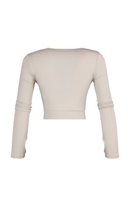 Trendyolmilla Tas Crop Pencere/Cut Out ve Bas Parmak Delik Detayl? Orme Spor Ust/Bluz TWOAW22BZ0481  фото 15