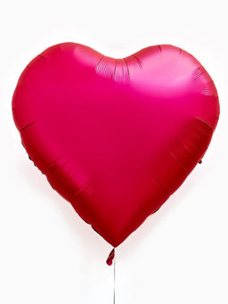 Воздушный шар фольгированный 63" «Сердце, фуксия"
