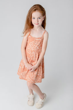 КР 5796/пробковое дерево,тропические листья к371, сарафан