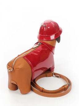 LACCOMA сумка ИГР2573-такса лак-красный эко кожа хлопок  фото 2