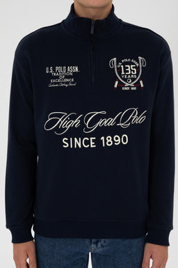Erkek Comfort Fit Yar_m Fermuarl_ Lacivert Sweatshirt - U.s. polo assn фото 6