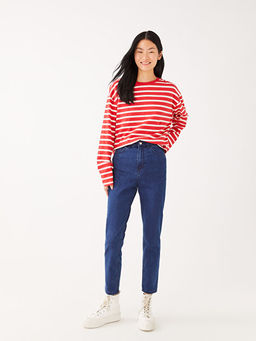 Kad?n Mom Fit D?z Jean Pantolon