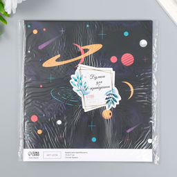 Цена за 10 шт. Двусторонняя бумага для скрапбукинга Арт Узор. Космос, 180 г/м?, 15.5?17 см