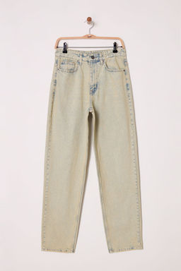 TRENDYOL MAN Mavi -Yesil Tintli Baggy Fit Bol Kot Pantolon Jeans TMNSS25JE00008
