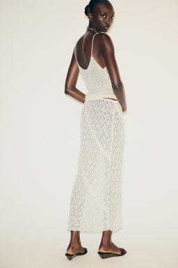 STUDDED LACE MIDI SKIRT - Zara фото 5