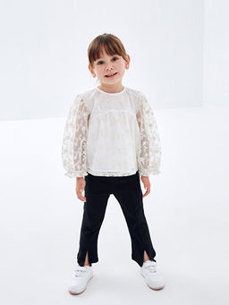 Bisiklet Yaka Uzun Kollu K?z Bebek Bluz ve Tayt Pantolon 2li - Waikiki фото 2