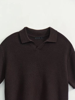 Джемпер поло фактурной вязки / Zarina фото 9