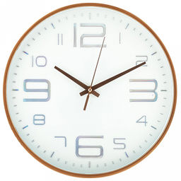 Часы настенные "Бархат-2" д29,5х4,2см, мягкий ход, циферблат белый, цифры радужные, стрелки медный, пластм. медный, в коробке (Китай)