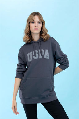 Базовая толстовка с капюшоном антрацитового цвета - U.s. polo assn фото 11