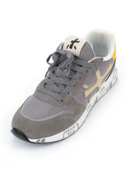 03-A1037-3 GRAY Кроссовки мужские (натуральная замша, текстиль) - No name фото 3