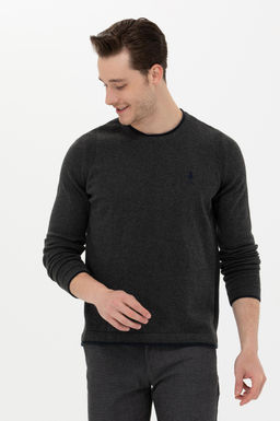 Мужской свитер антрацитового меланжа