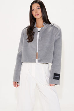 Жакет Annete А5424 из ворсистой ткани серый  фото 7
