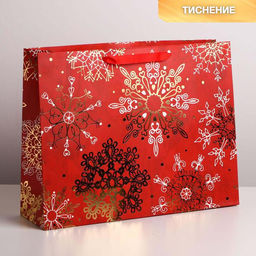 Пакет подарочный новогодний «Новогоднее великолепие», L 40×31×11.5 см
