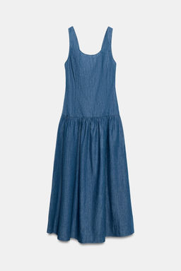 VESTIDO MIDI FALDA CAPA / Azul - Zara фото 8