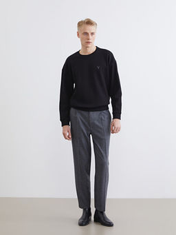 Bisiklet Yaka Erkek Kal?n Sweatshirt